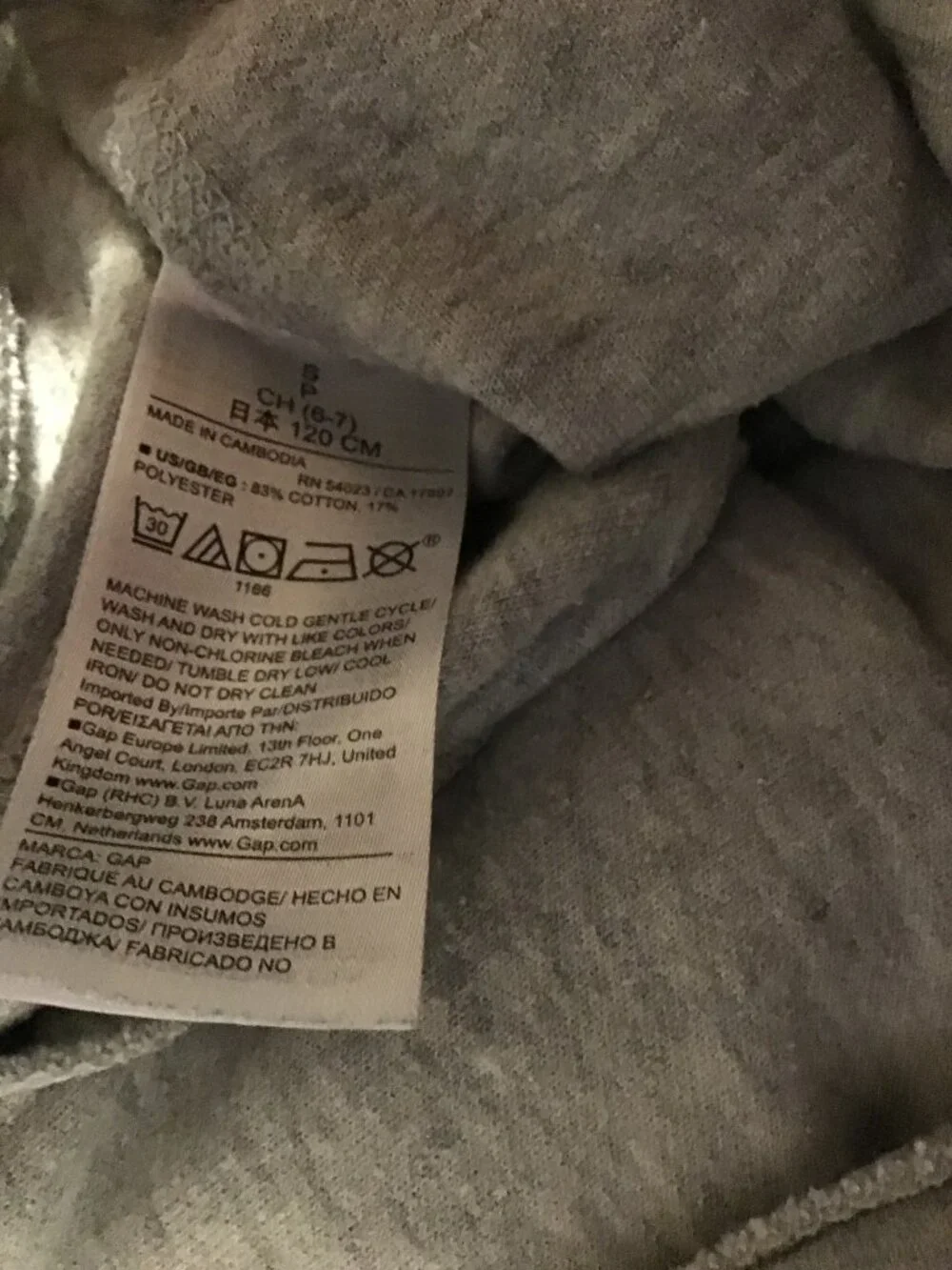Two Pairs of Boy's Gap SweatpantsSize S (6-7) in Black & Gray, Nice Shape